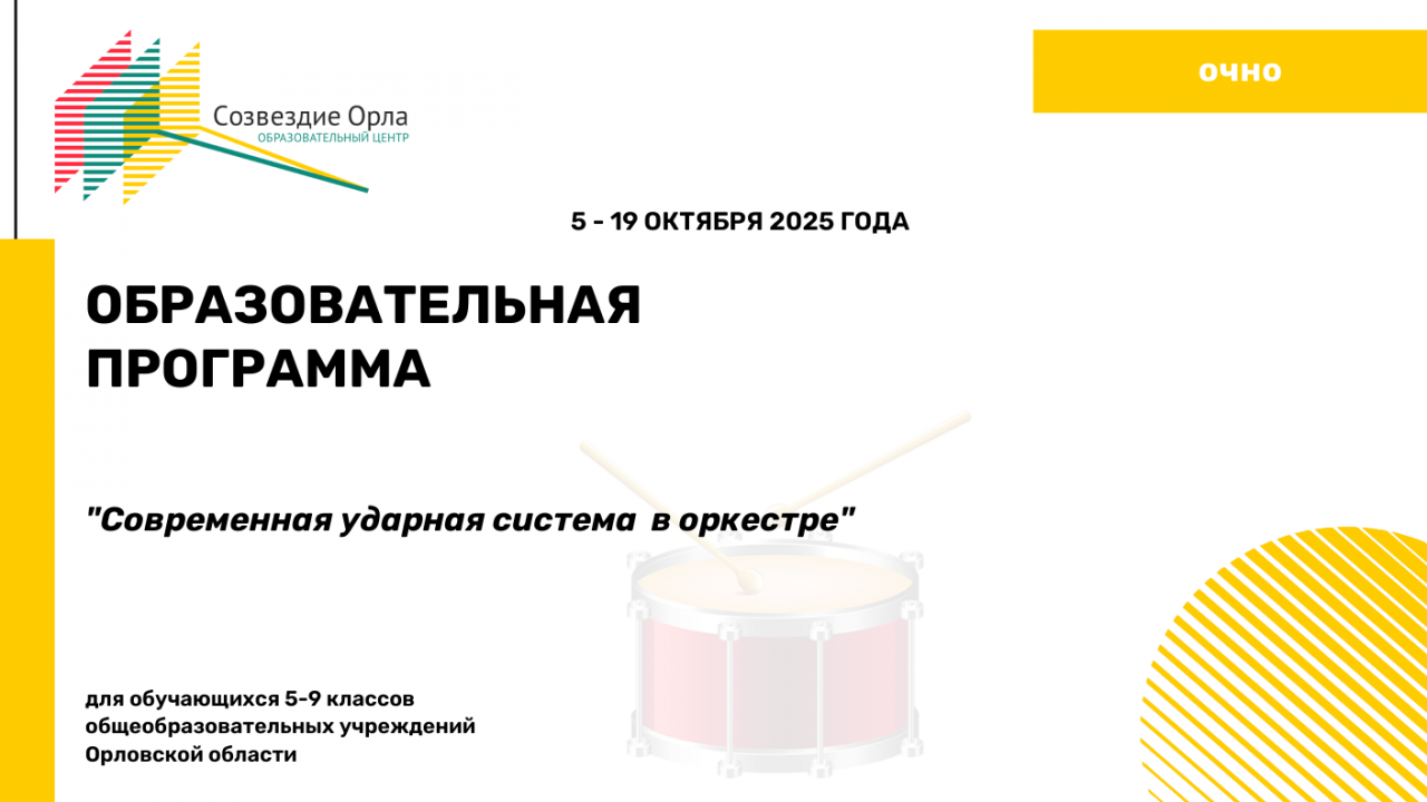 Образовательная программа «Современная ударная система в оркестре»