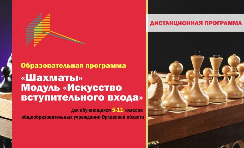 Образовательная программа (Модуль спортивной подготовки) по виду спорта «Шахматы» (Модуль «Искусство вступительного входа») с применением дистанционных технологий